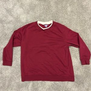 Laura Scott Red Crewneck With White Collar
